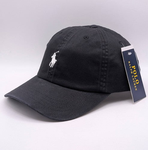 Polo Ralph Lauren Adjustable Strap Back Black White Pony Logo NEW NWT Unisex Hat