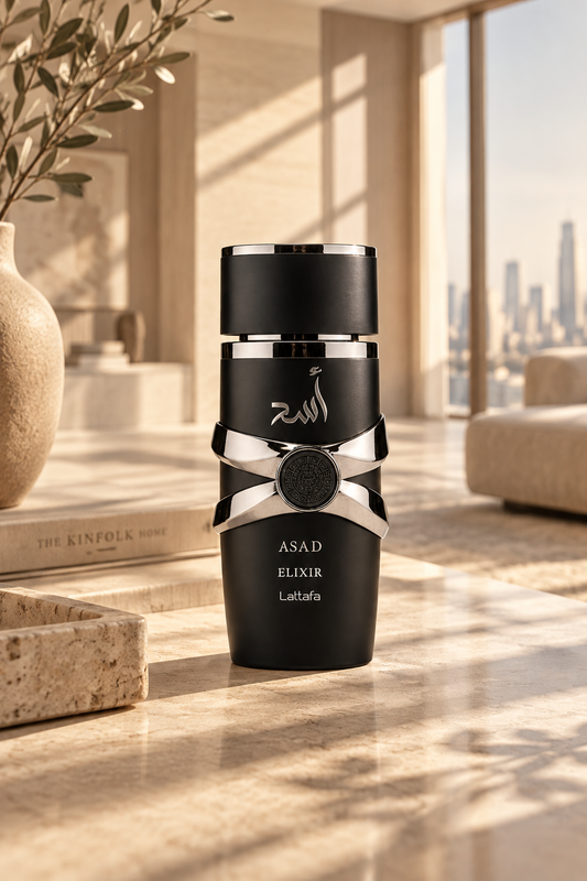 Lattafa Asad Elixir – Spicy, Woody, Amber, Warm – Eau de Parfum Spray Long-Lasting Fragrance for Men, 3.4 Ounce / 100 ml