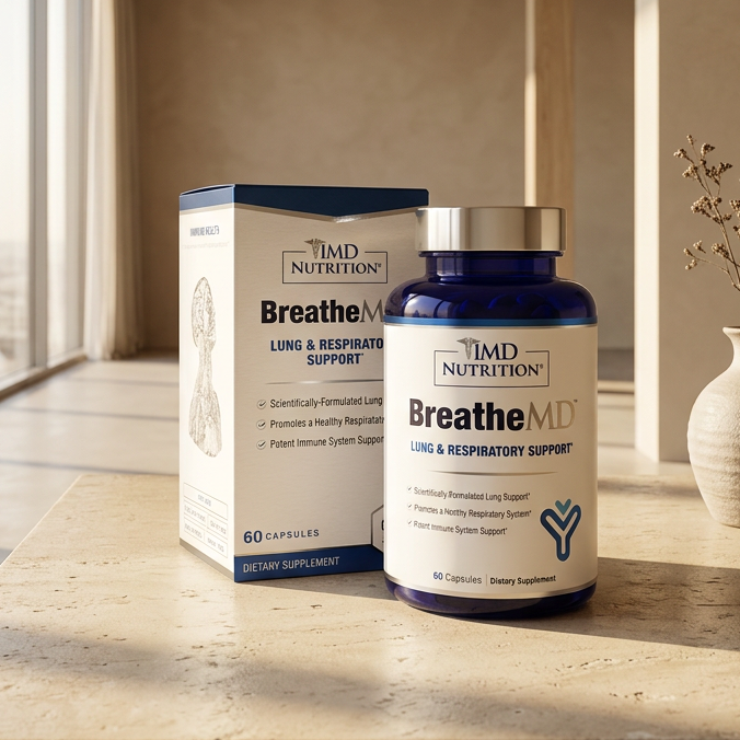 1MD Nutrition BreatheMD | Lung and Respiratory Support 60 Count (Pack of 1)