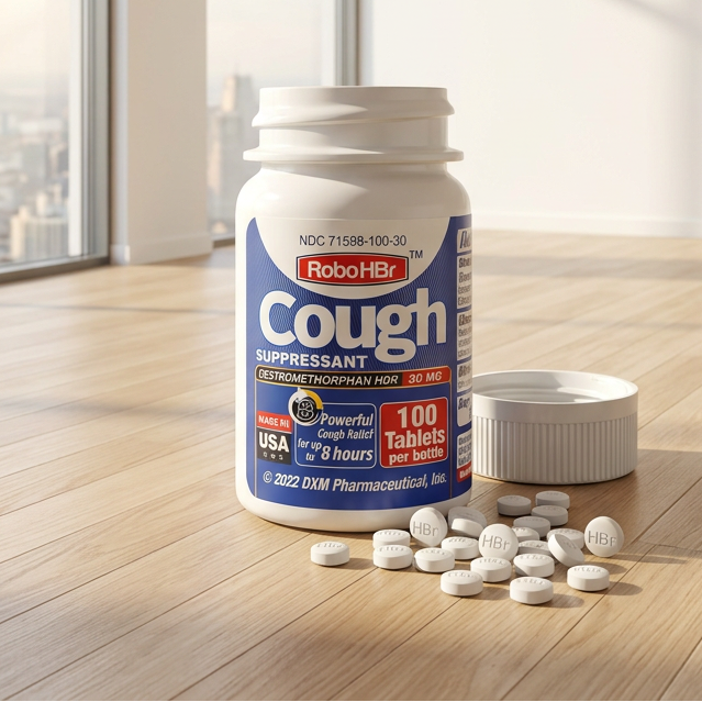 HBr Cough Suppressant 100 Tablets 30mg Dextromethorphan hbr