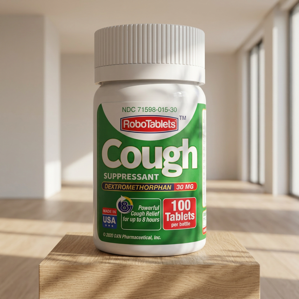RoboTabs Cough suppressant 100 Tablets 30mg of Dextromethorphan Free-ship