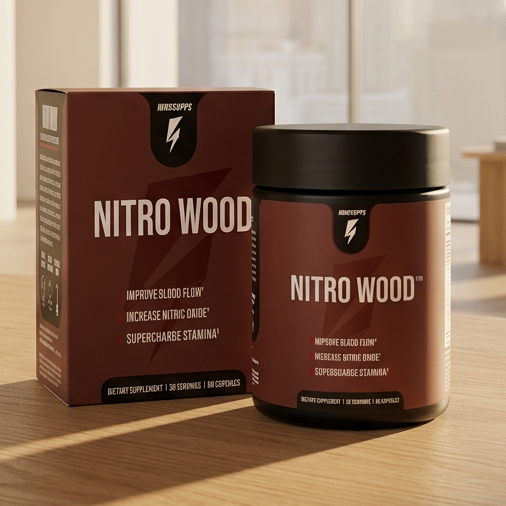 Nitro Wood Nitric Oxide Booster for Men, Blood Flow Support, 30 Servings