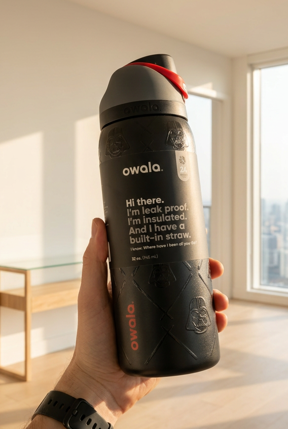 Star Wars Owala Special Edition 32oz FreeSip Insulated Steel Water Bottle Darth