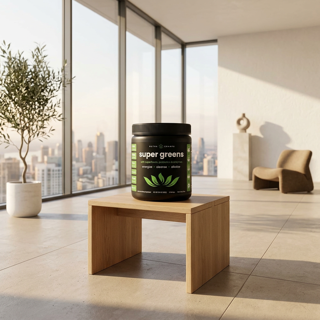 Super Greens With Superfoods, Probiotics & Enzymes, Natural Berry, 9.10 oz (258