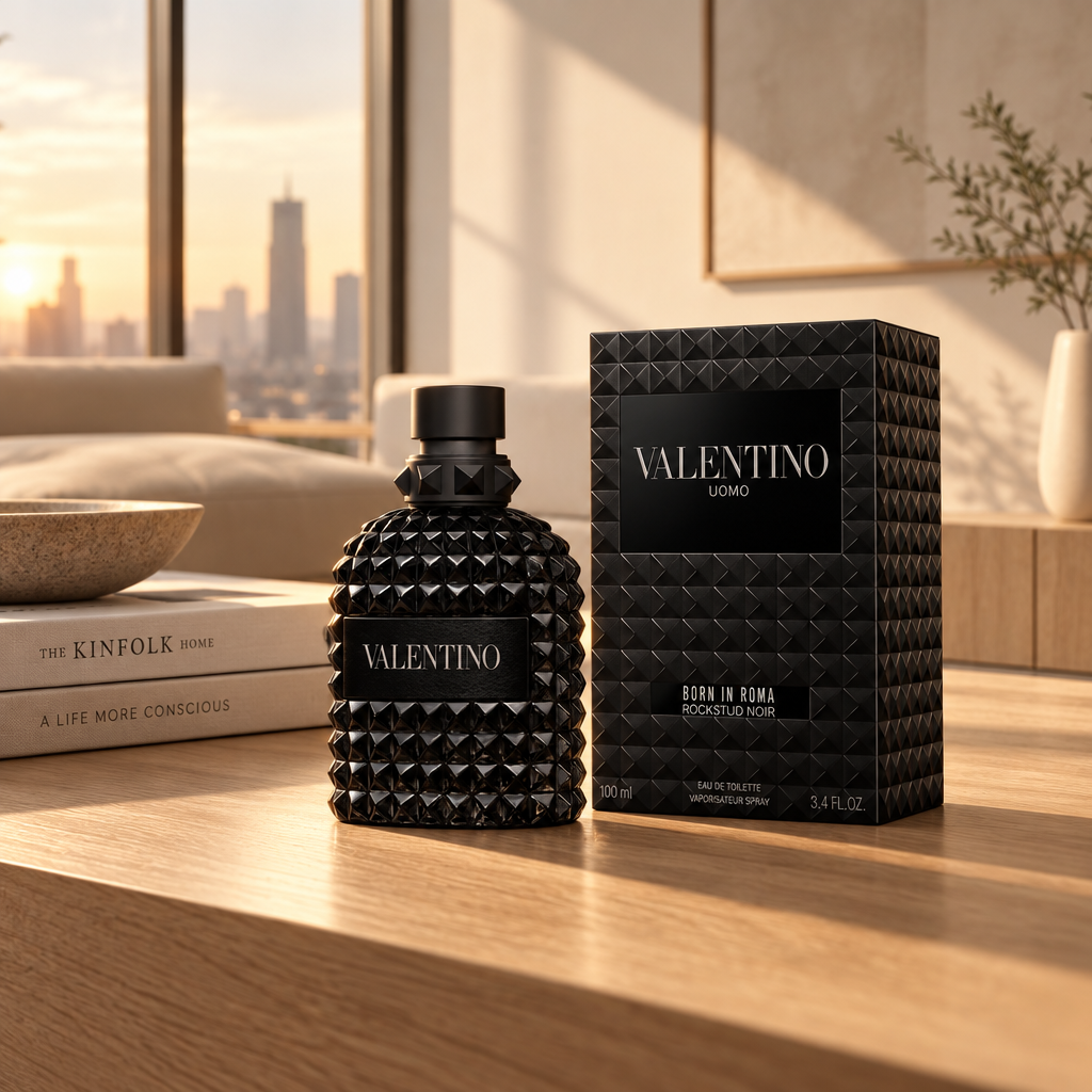 Valentino Uomo Born In Roma Rockstud Noir EDT 3.4 oz/100ml for Men New In Box