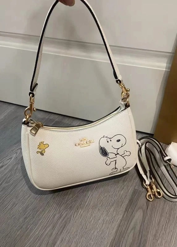 COACH x PEANUTS Teri Shoulder Bag Snoopy Chalk Multi CBJ76 Outlet
