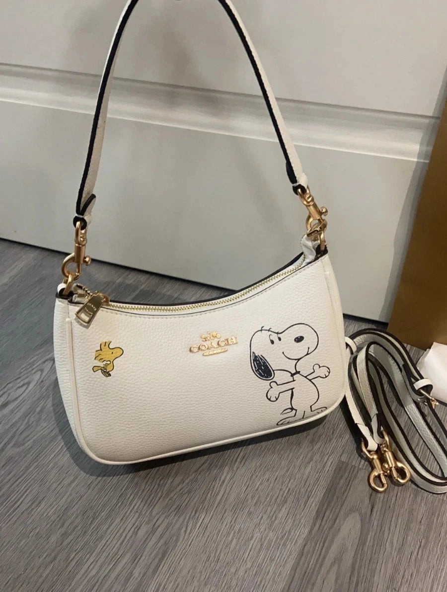 COACH x PEANUTS Teri Shoulder Bag Snoopy Chalk Multi CBJ76 Outlet