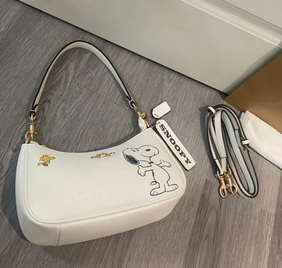 COACH x PEANUTS Teri Shoulder Bag Snoopy Chalk Multi CBJ76 Outlet