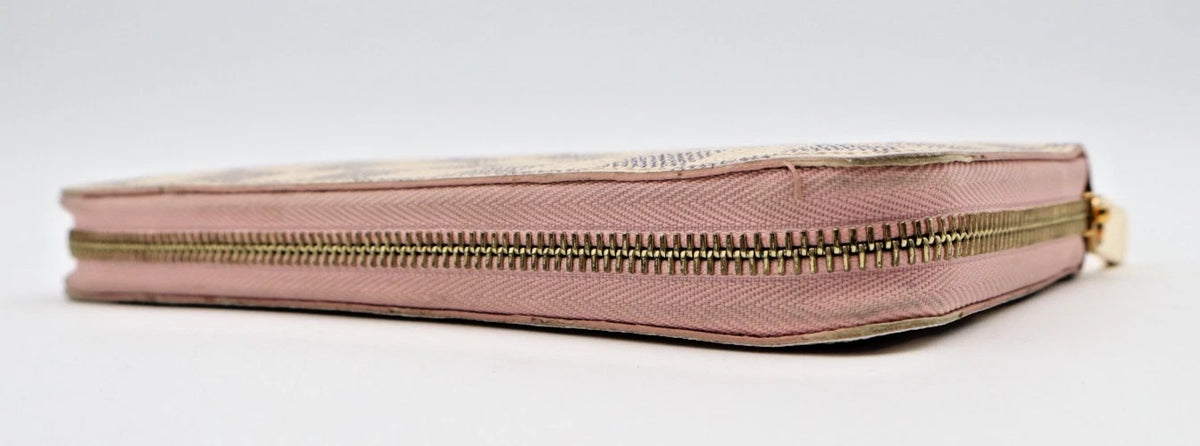 Louis Vuitton Zippy Wallet Damier Azur White Canvas Long Zip Around Wallet