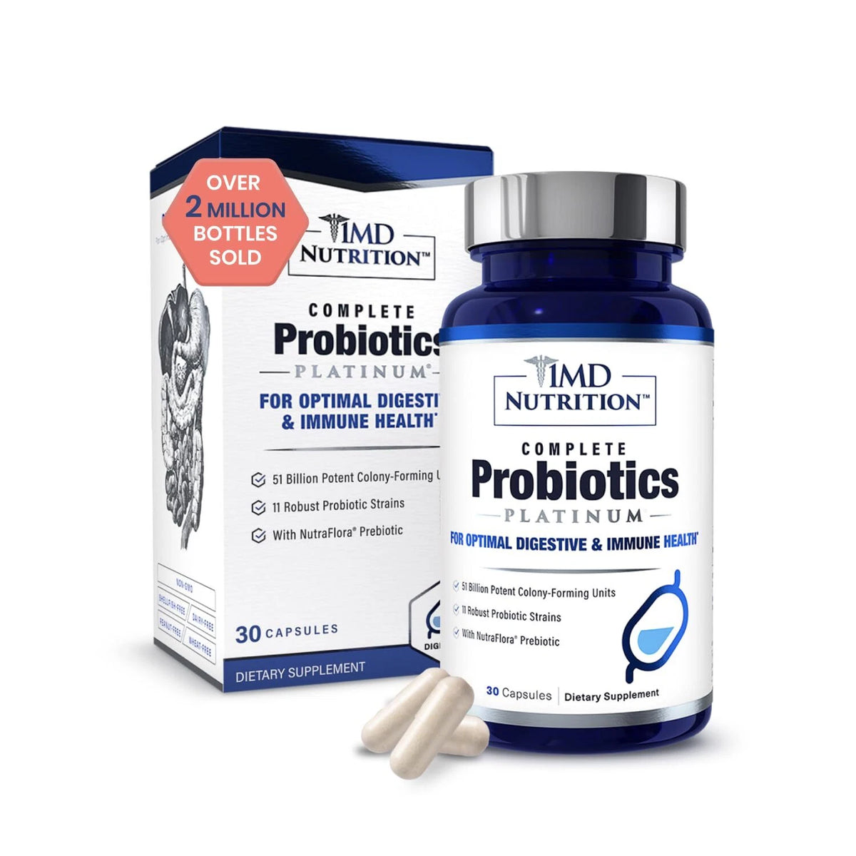 1MD Complete Probiotics Platinum Dietary Supplement Capsule - 30 Count