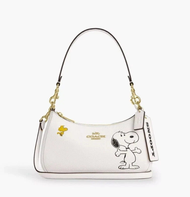 COACH x PEANUTS Teri Shoulder Bag Snoopy Chalk Multi CBJ76 Outlet