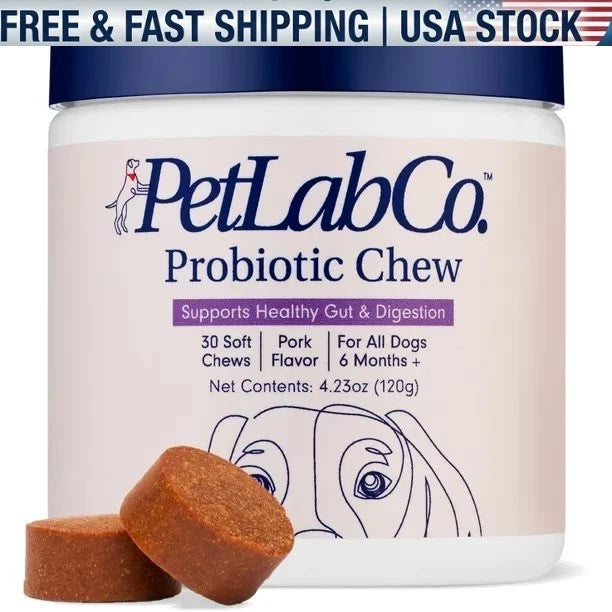 PetLab Co Probiotic Chew Pork Flavor Dogs 12+ weeks 30 soft chews