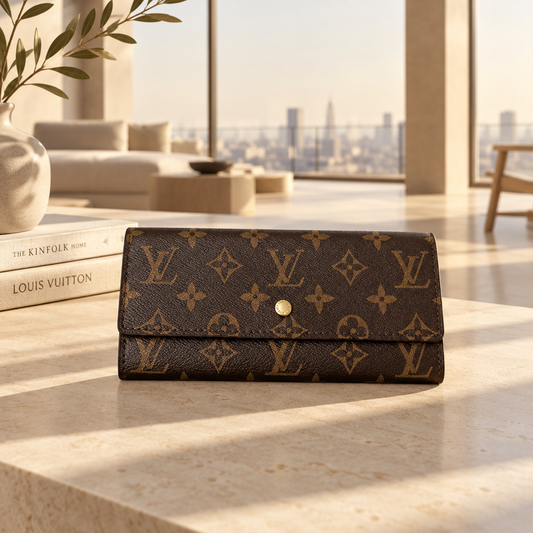 Louis Vuitton Portefeuille Sarah Monogram Long Wallet Brown Authentic