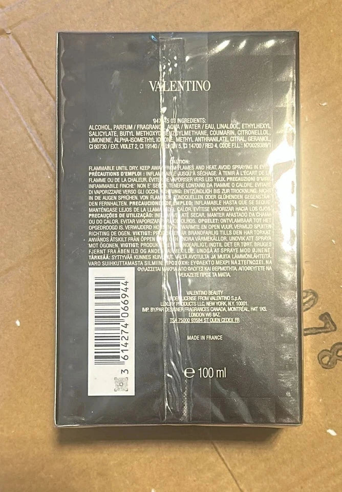 Valentino Uomo Born In Roma Rockstud Noir EDT 3.4 oz/100ml for Men New In Box