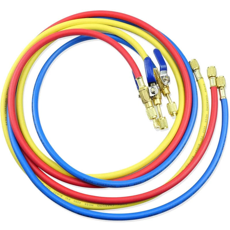 29986 Plus II 1/4" Hose w/ Compact Ball Valve End Refrigerant Charging Hose 72"