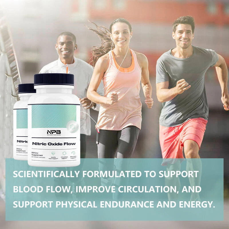 Nitric Oxide Flow Supplement Heart Health Blood Circulation Exercise 60 Capsule