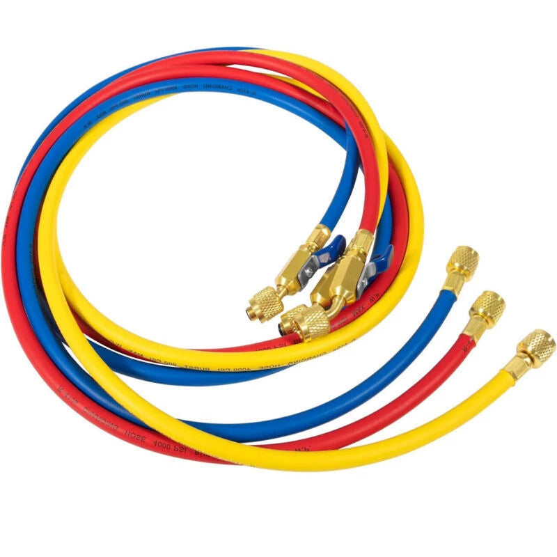 29986 Plus II 1/4" Hose w/ Compact Ball Valve End Refrigerant Charging Hose 72"