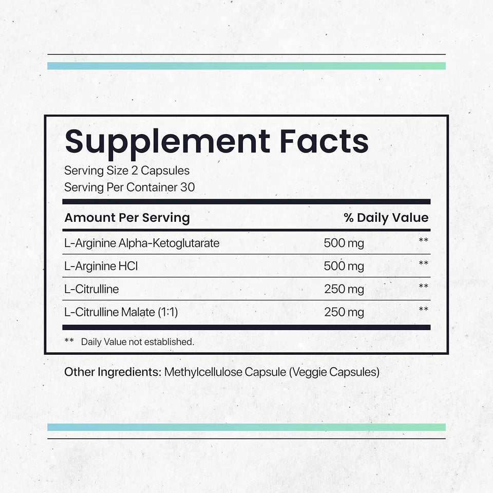Nitric Oxide Flow Supplement Heart Health Blood Circulation Exercise 60 Capsule