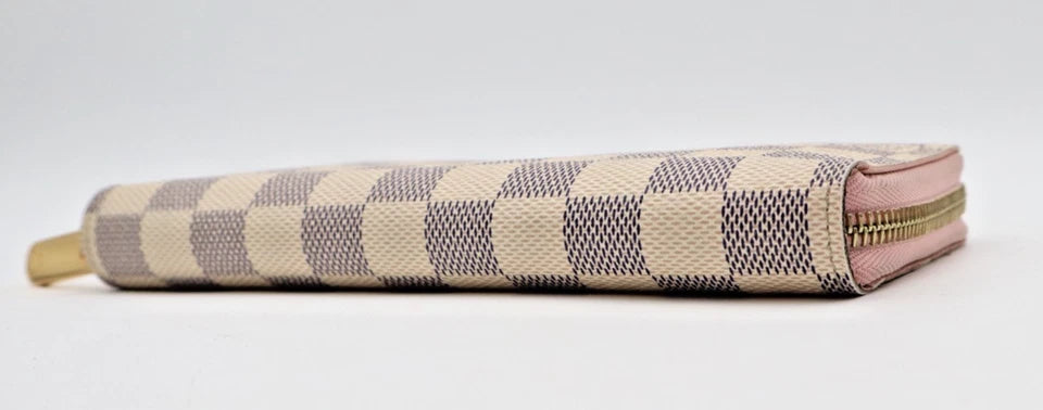 Louis Vuitton Zippy Wallet Damier Azur White Canvas Long Zip Around Wallet