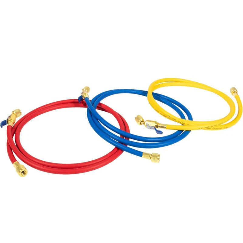 29986 Plus II 1/4" Hose w/ Compact Ball Valve End Refrigerant Charging Hose 72"