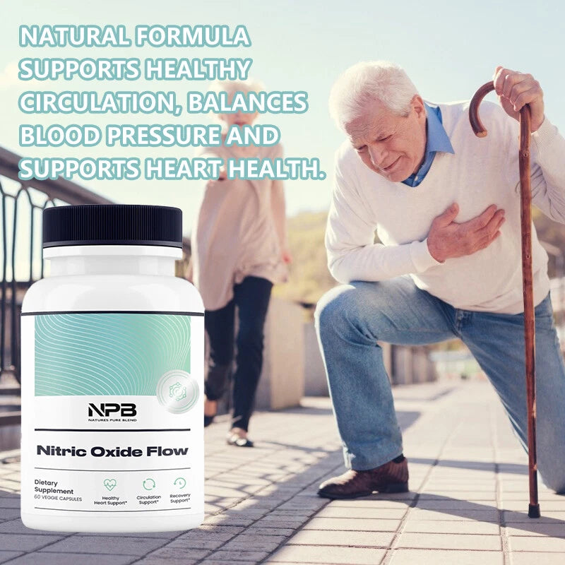 Nitric Oxide Flow Supplement Heart Health Blood Circulation Exercise 60 Capsule