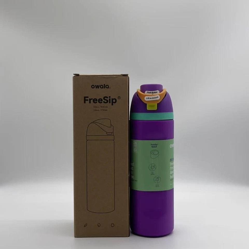 32oz InsulatedOwalaWater Bottle Drinking Exclusive Tied Flip Top FreeSip Bow