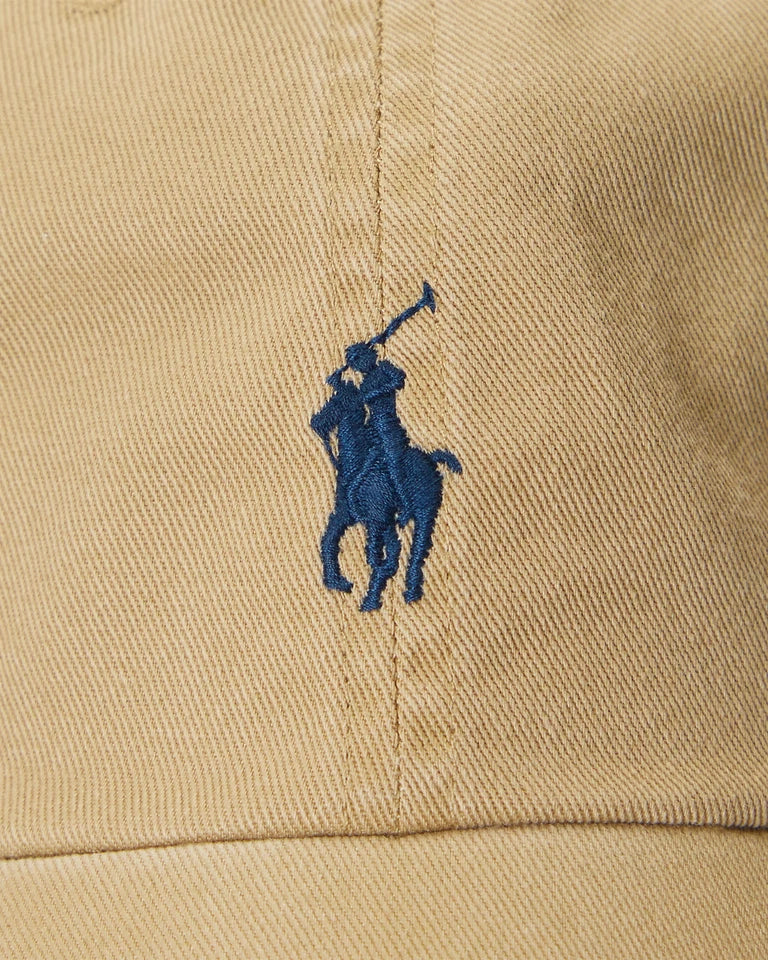 Polo Ralph Lauren Cotton Chino Baseball Cap Tan/Navy, Adjustable