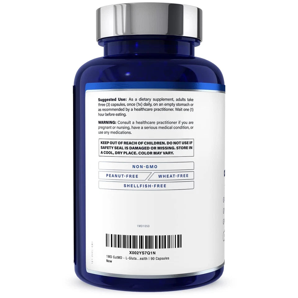 1MD Nutrition GutMD LGlutamine Capsules w/Prebiotic for Gut Health L Glutam...