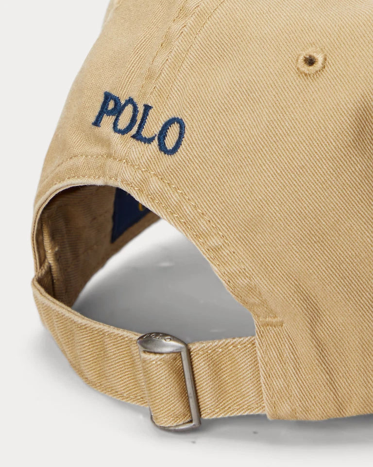 Polo Ralph Lauren Cotton Chino Baseball Cap Tan/Navy, Adjustable