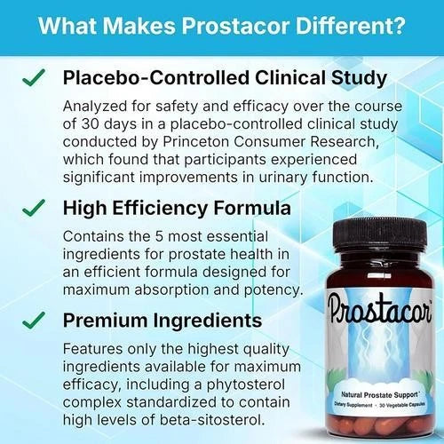 Vegan, - Natural Prostate Support Supplement - Non-GMO, Prostacor Gluten-Free