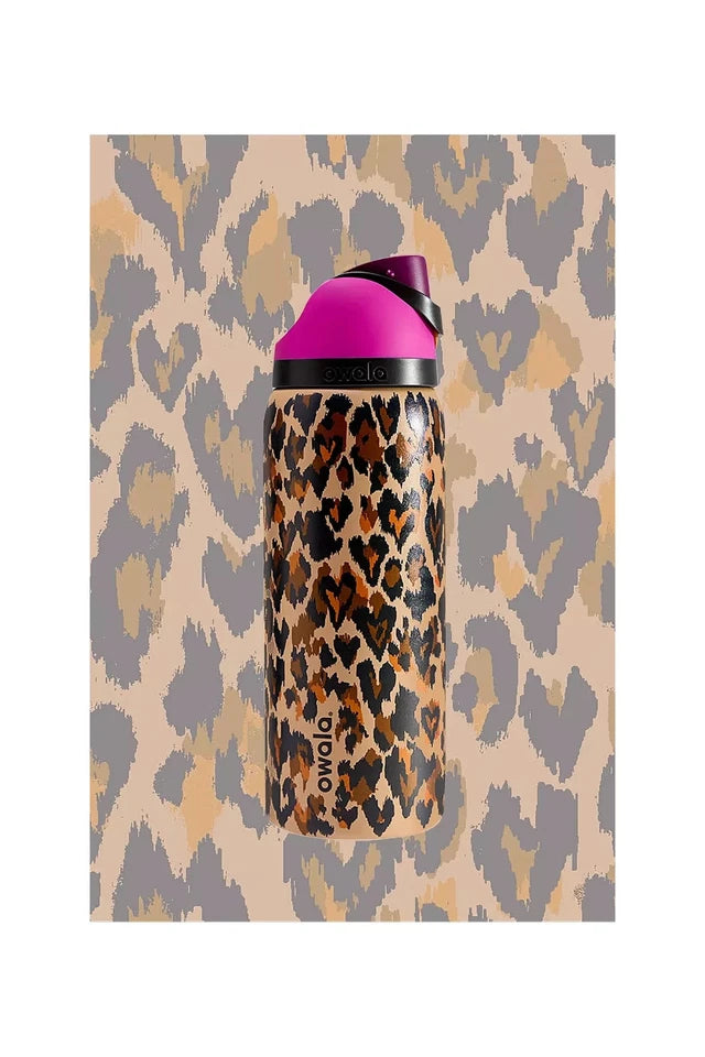 New Owala "Wild at Heart" 32oz Free Sip Limited Edition UO Cheetah Leopard Print