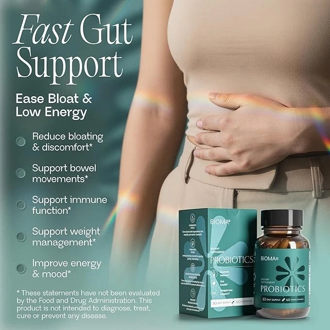 BIOMA Probiotics - Digestive Health - Gut Support for Men & woman 60 ct (30 day)